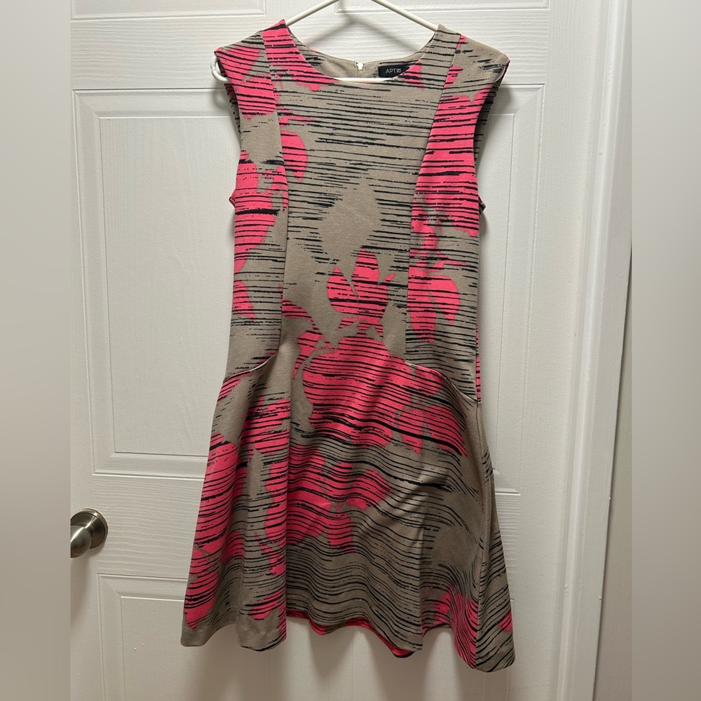 Apt. 9 Pink and Gray Abstract Mini Dress